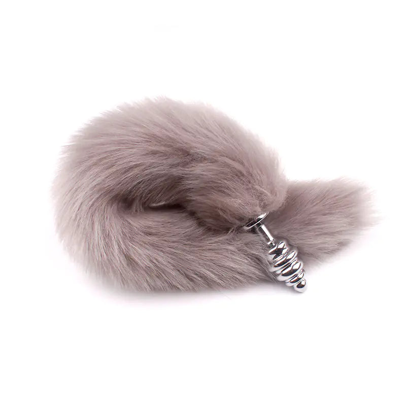 Rotating Fox Tail Anal Plug with Fur"
