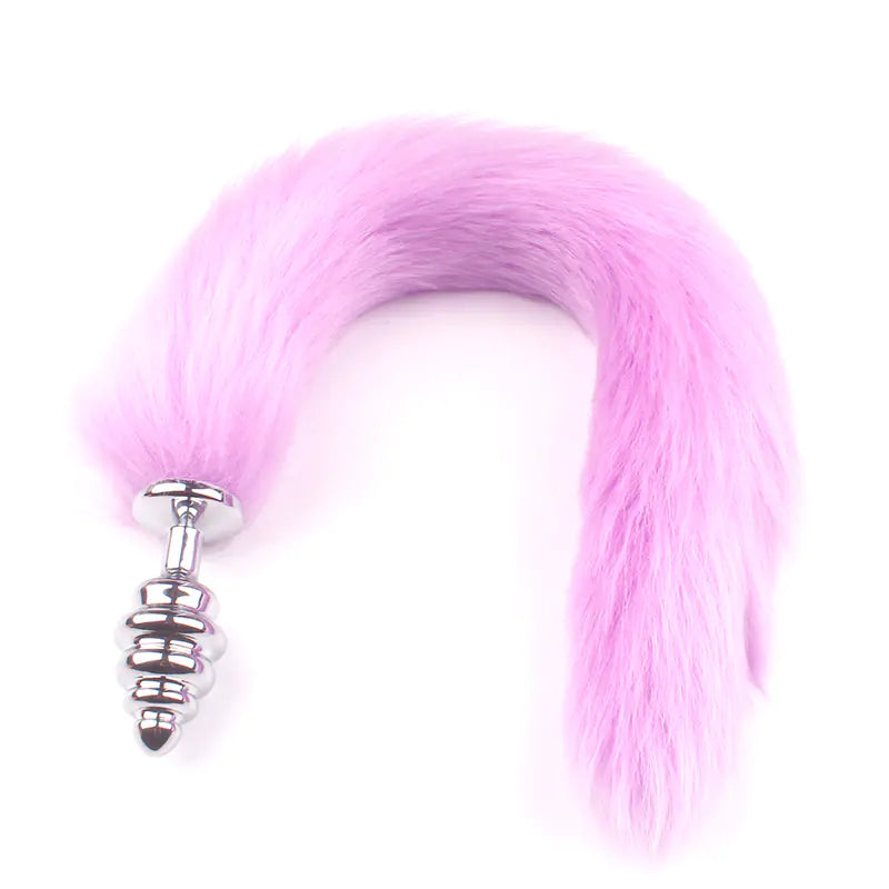 Rotating Fox Tail Anal Plug with Fur"