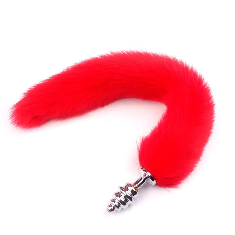 Rotating Fox Tail Anal Plug with Fur"