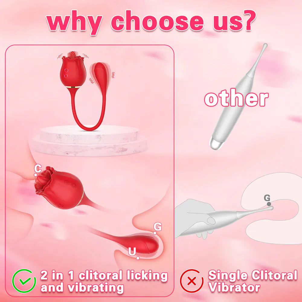 Rose Tongue Vibrator 2- G Spot and Clitoral Stimulation