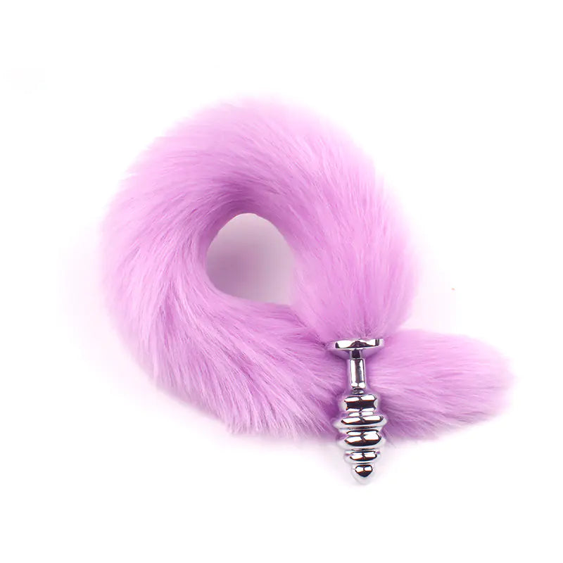 Rotating Fox Tail Anal Plug with Fur"