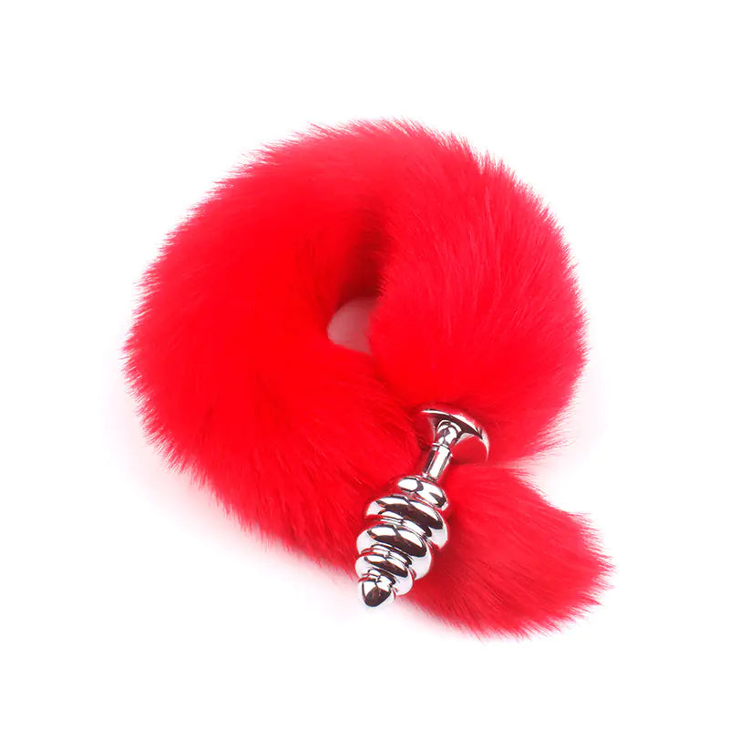 Rotating Fox Tail Anal Plug with Fur"